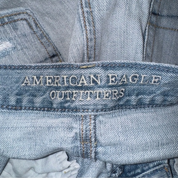American Eagle Outfitters Light Blue Distressed Jean Shorts - Picture 6 of 7
